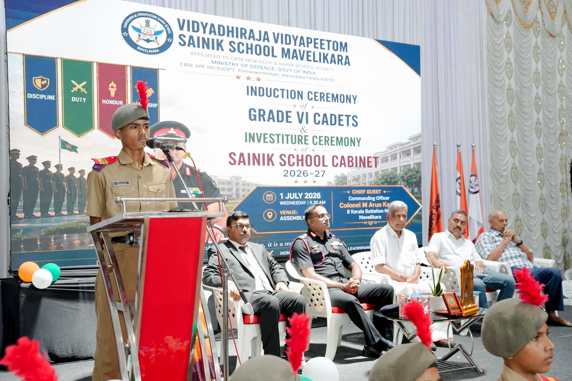Investiture & Induction of New Batch 2026 — Vidyadhiraja Vidyapeetom Sainik School